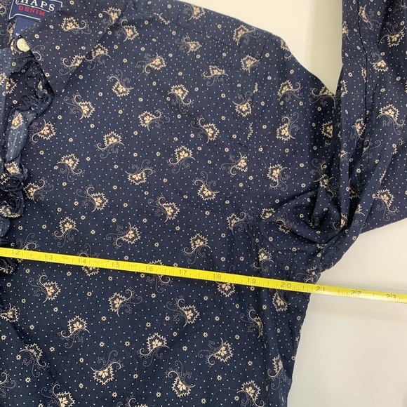 Champs Denim Women’s Ruffled Button Down Paisley Print Work Blouse Size Large - Picture 9 of 9